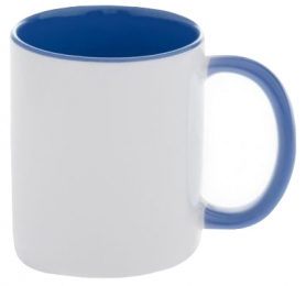 Кружка двухцветная с цветной ручкой, голубая, MUG2T-I