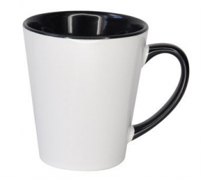 Кружка LATTE средняя, цветная внутри и ручка, черная