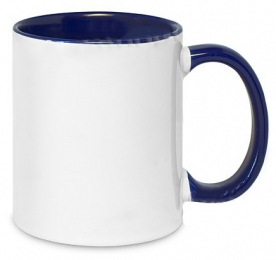 Кружка двухцветная с цветной ручкой, синяя, MUG2T-I