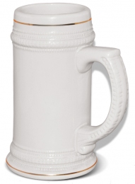 Пивной бокал с золотой полосой для сублимации, MUG22